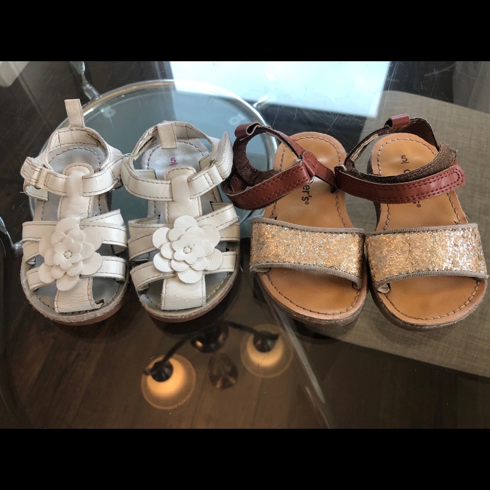 🌸🌞2 Pairs Like New Girls Summer Sandals 🌞🌸